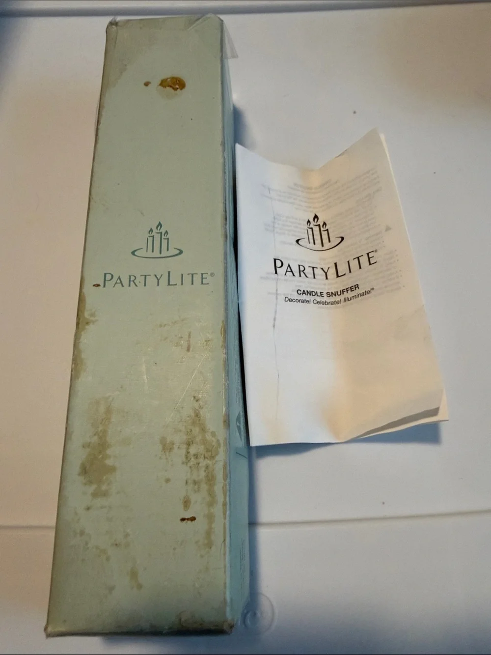 VTG PartyLite Bronze Swirl Handle Candle Snuffer Decorative Bell New Unused